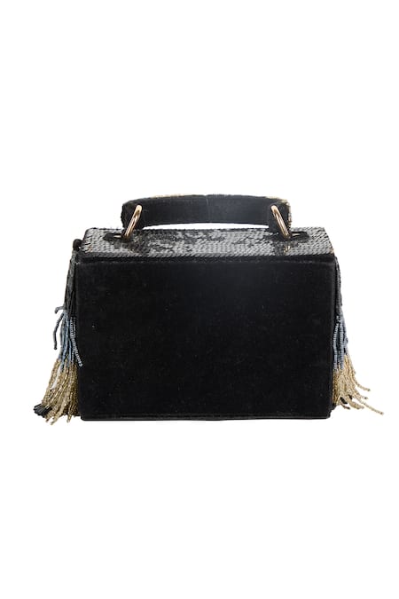 The Purple Sack Beaded Fringe Handbag  