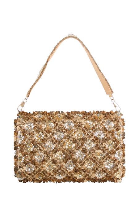 The Purple Sack Sequins & Beads Hand Embroidered Bag 