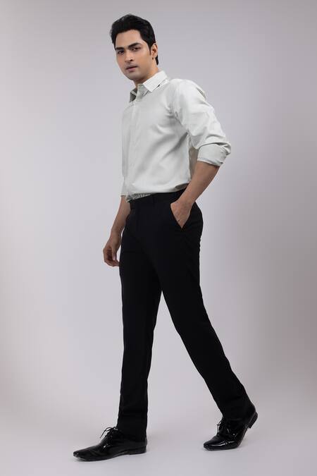 Buy Yoseba Gray Cotton Embroidery Pleat Full-sleeved Button-down Shirt Online at Aza Fashions Buy_Yoseba_Gray Cotton Embroidery Pleat Full-sleeved Button-down Shirt _Online_at_Aza_Fashions