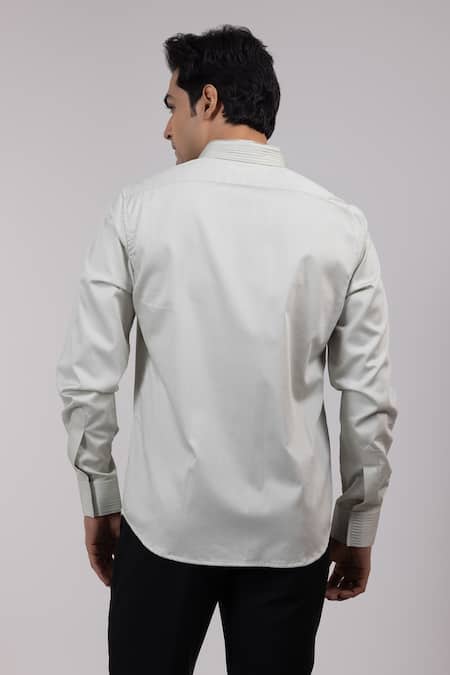 Yoseba Pleat Full-Sleeved Button-Down Shirt 