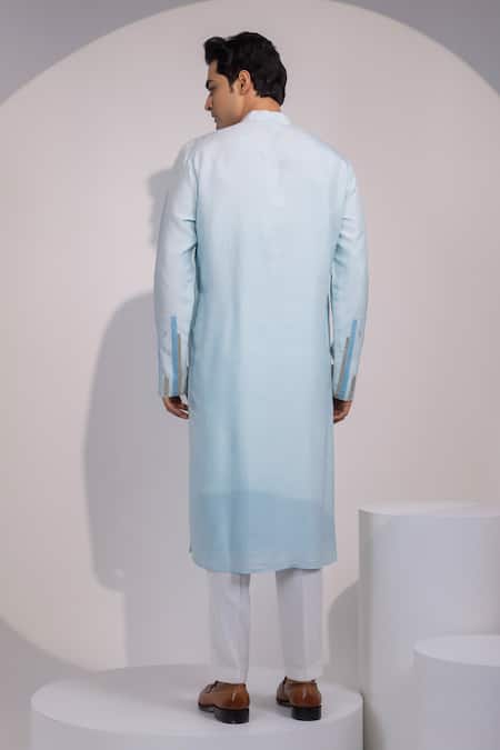 Yoseba Silver Stride Stride Abstract Embellished Kurta & Pyjama Set 