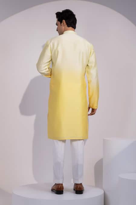 Shop Yoseba Cream Chanderi, Cotton Mirrors, Embroidery Peeli Raag Work And Thread Kurta Set at Aza Fashions Shop_Yoseba_Cream Chanderi, Cotton Mirrors, Embroidery Peeli Raag Work And Thread Kurta Set _at_Aza_Fashions