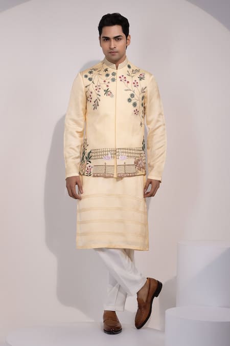Yoseba Rangrez Saaz Embroidered Nehru Jacket Set 