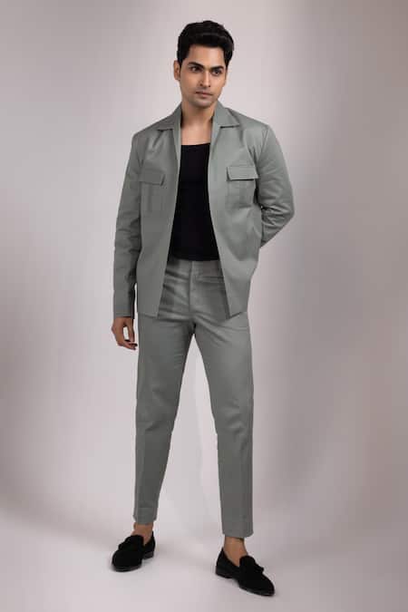 Yoseba Raakhshyam Textured Detailing Jacket & Trouser Set 