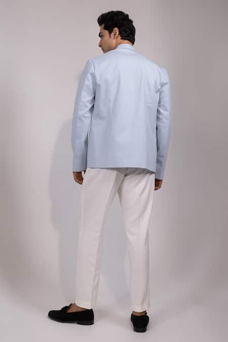 Yoseba Neelvastra Structured Collar Jacket & Trouser Set 