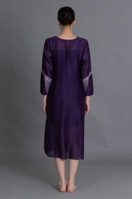 Khat Purple Embroidered Kurta 