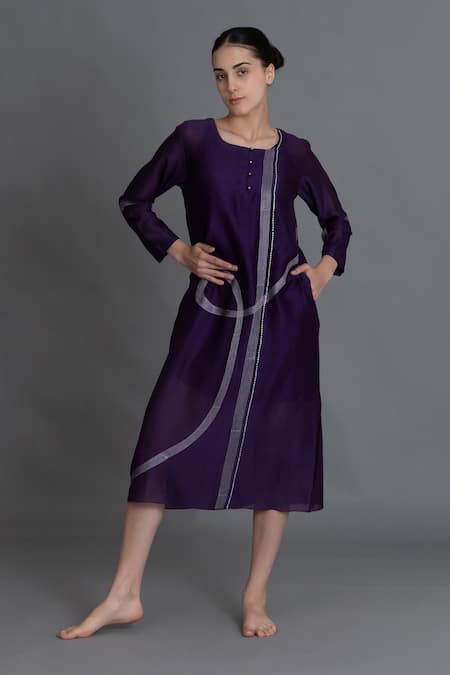 Khat Purple Embroidered Kurta 