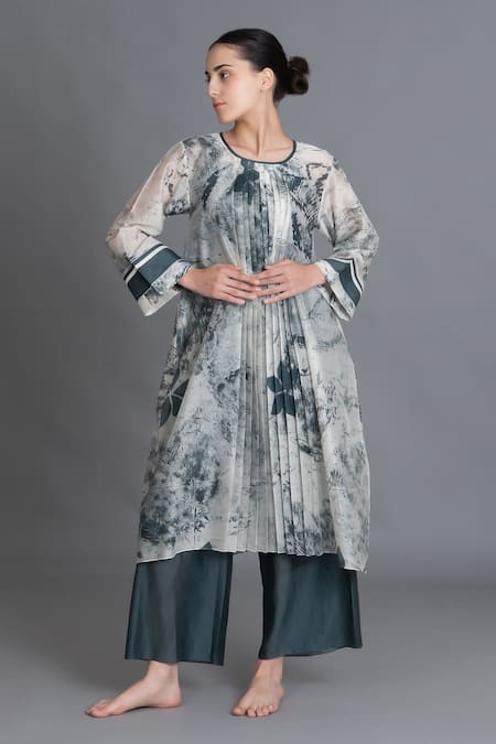 Khat Mint Texture Print Kurta & Pant Set 