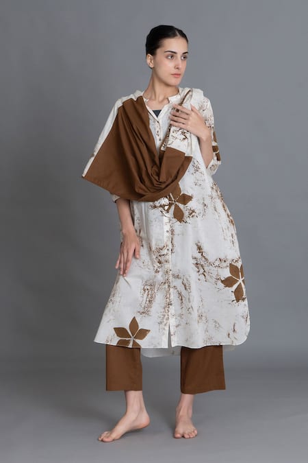 Khat Earthy Brown Print Kurta Set 