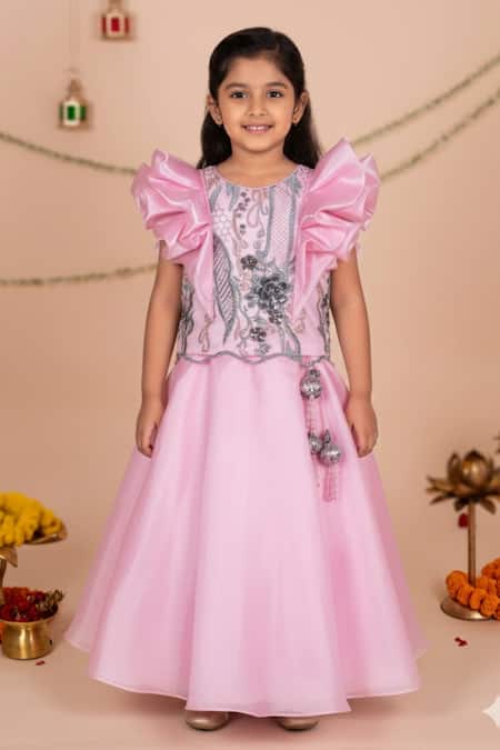 Toplove Ruffled Blouse & Flared Lehenga Set 