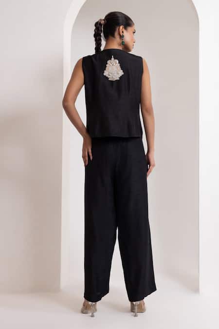 Oshi By Shikha Zardozi Embroidered Waistcoat & Pant Set 