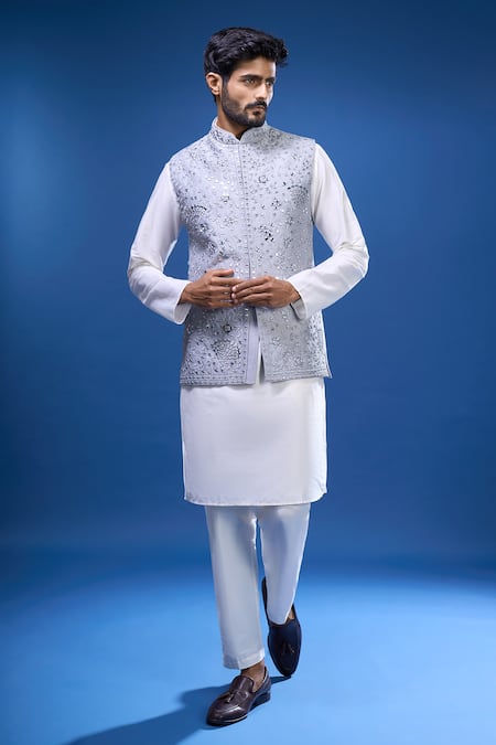 Arihant Rai Sinha Bloom Embroidered Bundi & Kurta Set 