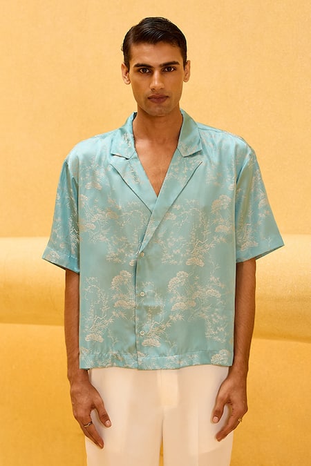 Therealb Jacquard Printed Resort Collar Shirt 