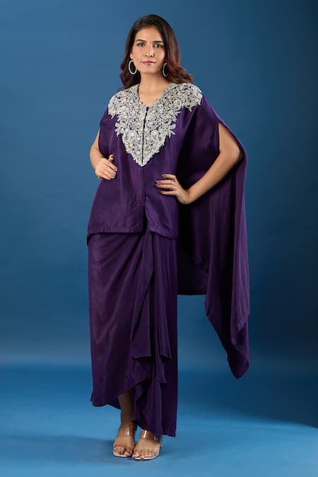 Prisho Dori Embroidered Kaftan & Skirt Set 