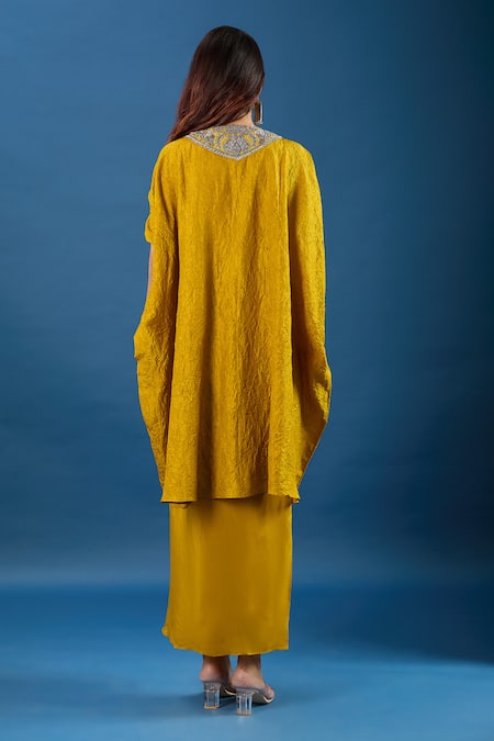 Prisho Yoke Embroidered Kaftan With Skirt 