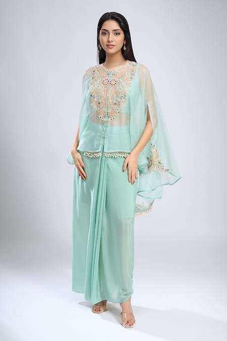 Prisho Embroidered Kaftan Skirt Set 