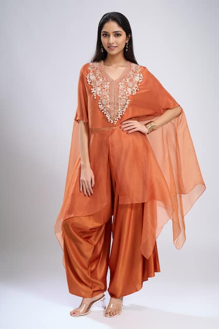 Prisho Dori Embroidered Kaftan With Pant 