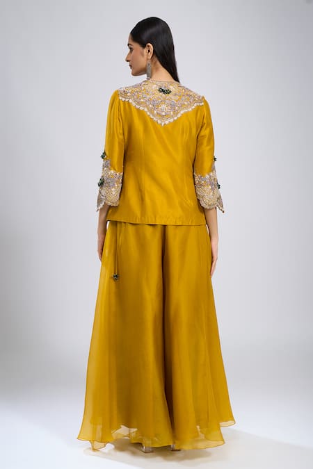 Prisho Embroidered Jacket & Palazzo Set 
