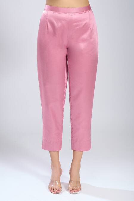 Buy Prisho Pink Silk Embroidery Round Neck 3d Floral Kurta Set Online at Aza Fashions Buy_Prisho_Pink Silk Embroidery Round Neck 3d Floral Kurta Set _Online_at_Aza_Fashions