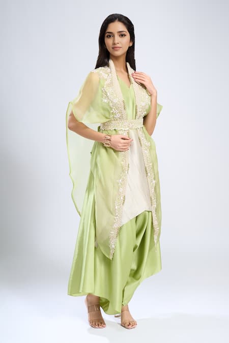 Prisho Embroidered Cape Kurta Set 