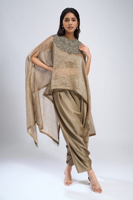 Prisho Yoke Embroidered Kaftan Pant Set 