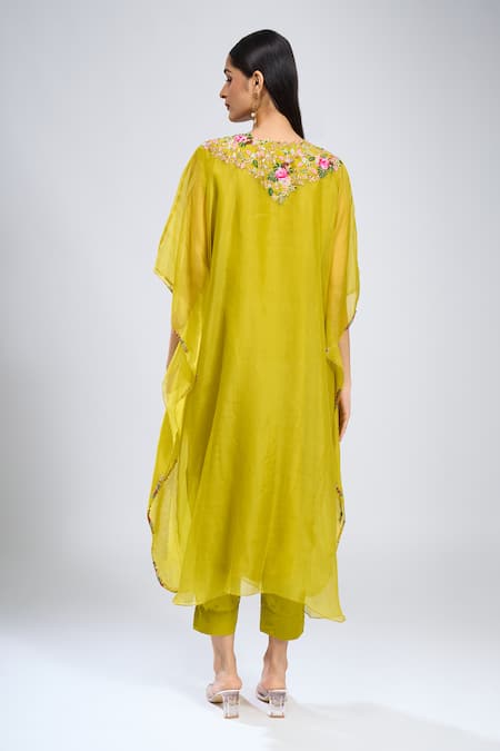 Prisho Dori Embroidered Kaftan Pant Set 