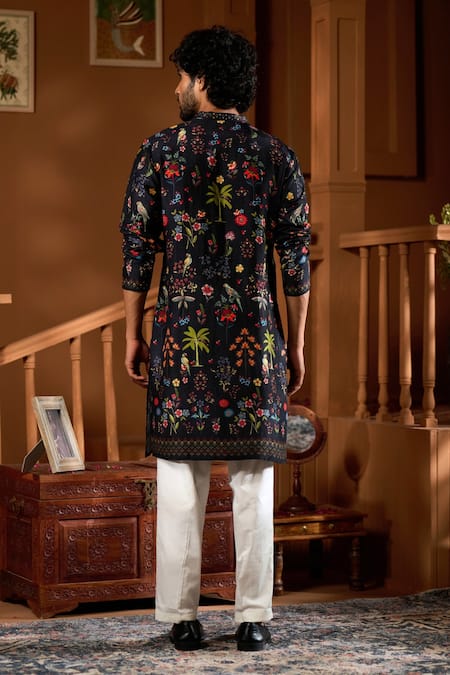 Taroob Jungle Motif Printed Kurta & Pajama Set 