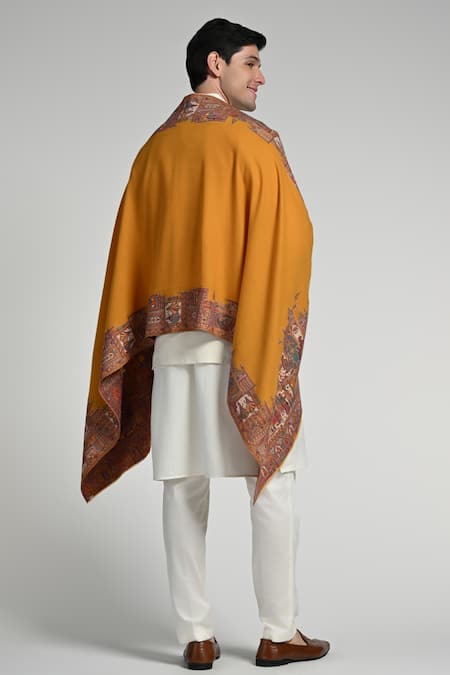 Taroob Taroob Fine Wool Mughal-Darbar Border Kaani Stole 