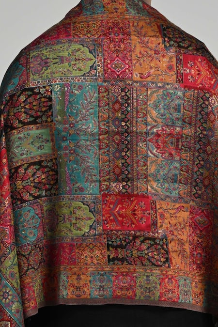 Taroob Multi Color Taroob Kashmiri Silk Kaani Stole Online at Aza Fashions Taroob_Multi Color Taroob Kashmiri Silk Kaani Stole _Online_at_Aza_Fashions