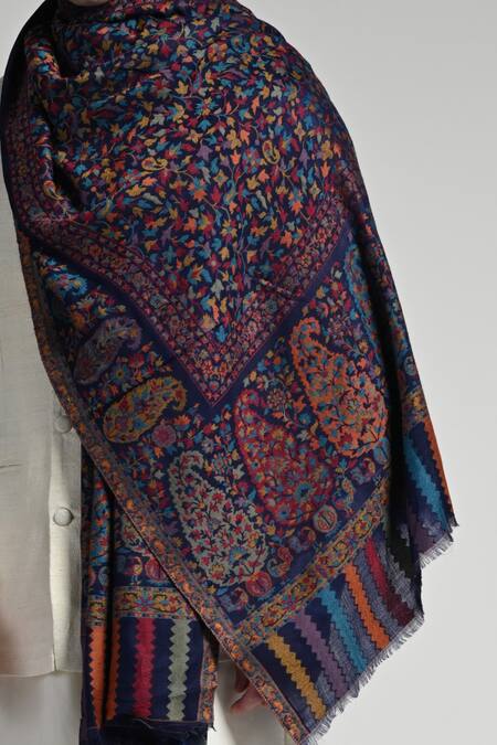 Buy_Taroob_Multi Color Taroob Authentic Pashmina Feel Fine Wool Stole _Online_at_Aza_Fashions