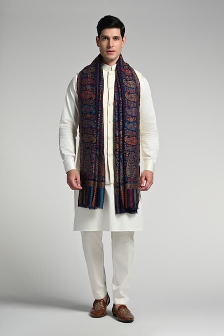 Shop_Taroob_Multi Color Taroob Authentic Pashmina Feel Fine Wool Stole _Online_at_Aza_Fashions