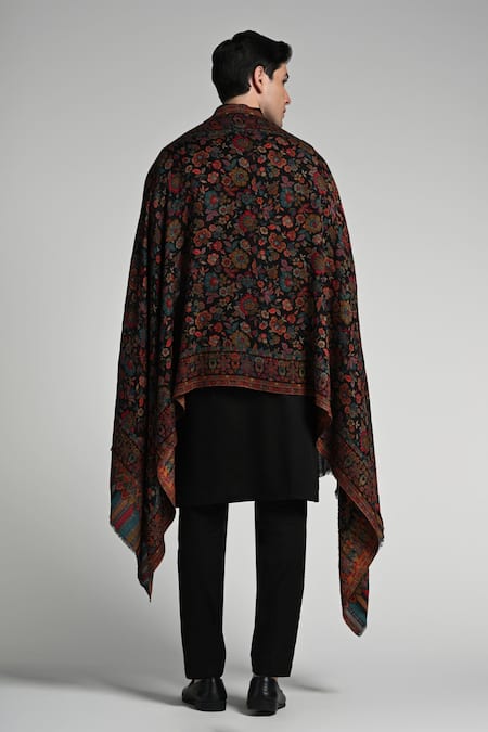 Taroob Taroob Fine Wool Floral Kaani Stole 