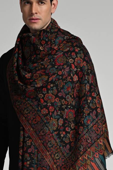 Buy Taroob Multi Color Taroob Fine Wool Floral Kaani Stole Online at Aza Fashions Buy_Taroob_Multi Color Taroob Fine Wool Floral Kaani Stole_Online_at_Aza_Fashions