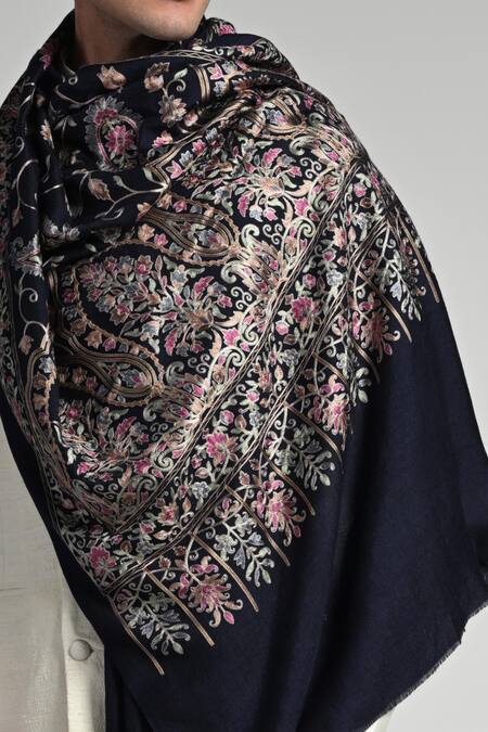 Taroob Multi Color Taroob Wool Silk Kashmiri Embroidered Stole Online at Aza Fashions Taroob_Multi Color Taroob Wool Silk Kashmiri Embroidered Stole _Online_at_Aza_Fashions