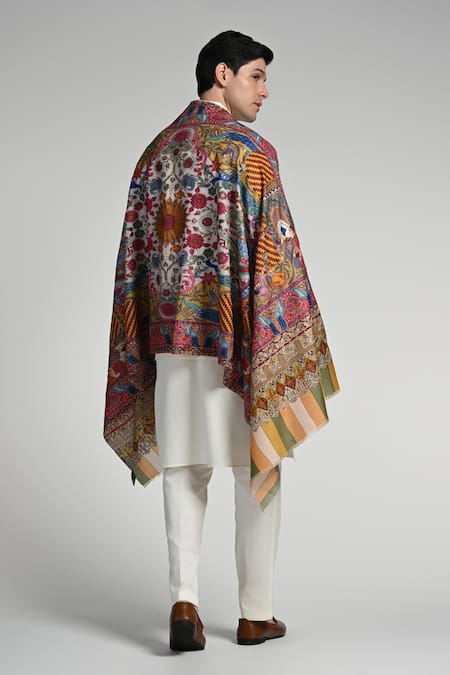 Taroob Taroob Royal Raj-Darbar Fine Wool Kalamkari Stole 
