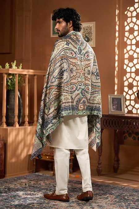 Taroob Taroob Splendid Paisley Wool Kalamkari Shawl 