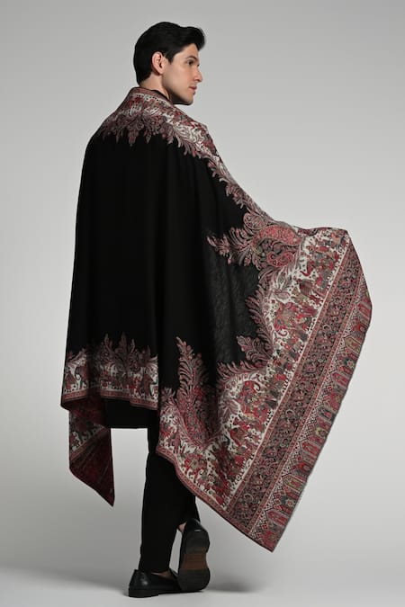 Shop_Taroob_Multi Color Taroob Kashmiri Fine Wool Multicolor Kaani Shawl _Online_at_Aza_Fashions