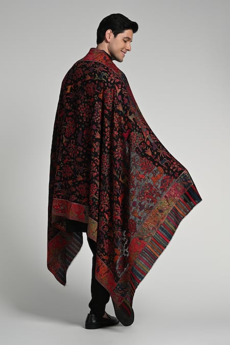 Taroob Multi Color Taroob Majestic Raj-mahal Fine Wool Kaani Shawl at Aza Fashions Taroob_Multi Color Taroob Majestic Raj-mahal Fine Wool Kaani Shawl_at_Aza_Fashions