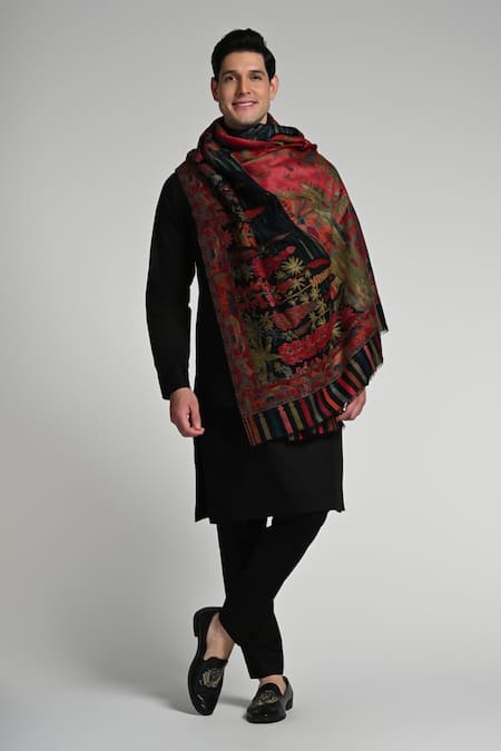 Taroob Taroob Magical Raj-Mahal Fine Wool Kaani Shawl 