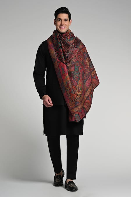 Taroob Taroob Magical Raj-Mahal Fine Wool Kaani Shawl 