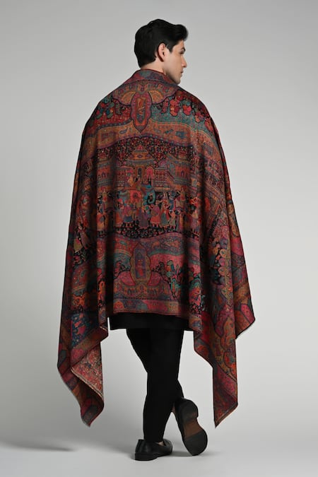 Taroob Taroob Magical Raj-Mahal Fine Wool Kaani Shawl 