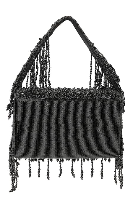 NR By Nidhi Rathi Beaded Cascade Fringe Clutch Bag