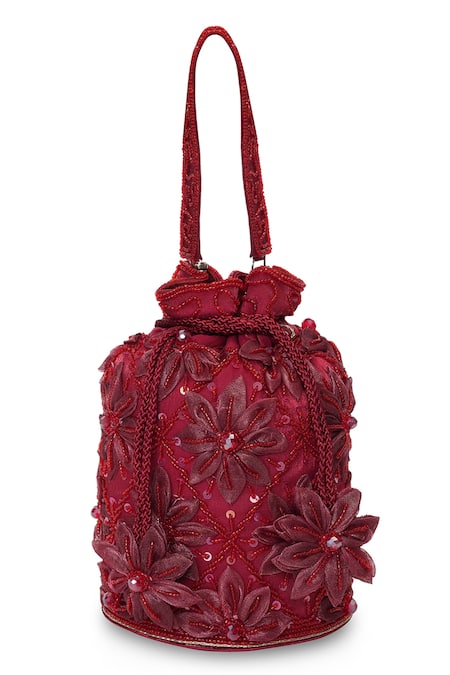 NR By Nidhi Rathi Floral Sequin & Bead Embroidered Potli Bag