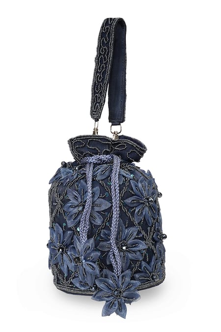 NR By Nidhi Rathi Floral Sequin & Bead Embellished Potli Bag