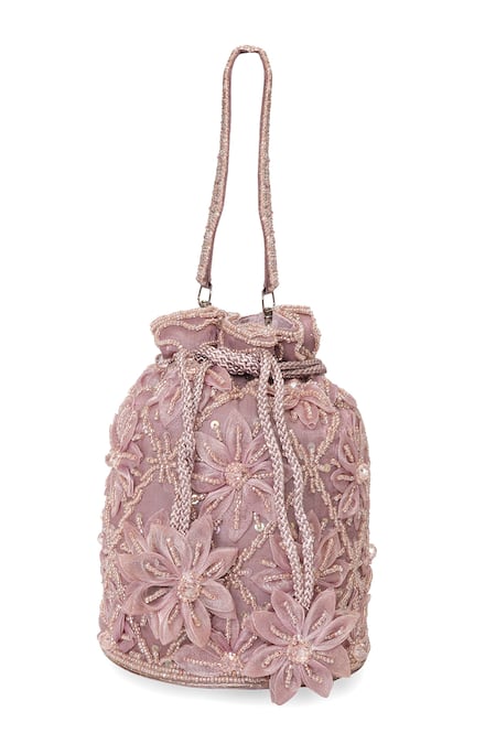 NR By Nidhi Rathi Floral Sequin & Bead Embroidered Potli Bag