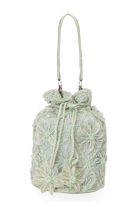 NR By Nidhi Rathi Floral Bead & Sequin Embellished Potli Bag
