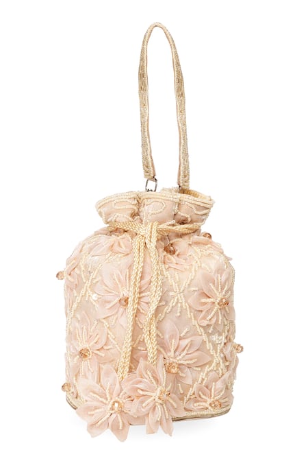 NR By Nidhi Rathi Floral Applique & Beaded Potli Bag