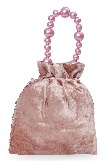 NR By Nidhi Rathi Sequin Embroidered Potli Bag With Pearl Handle