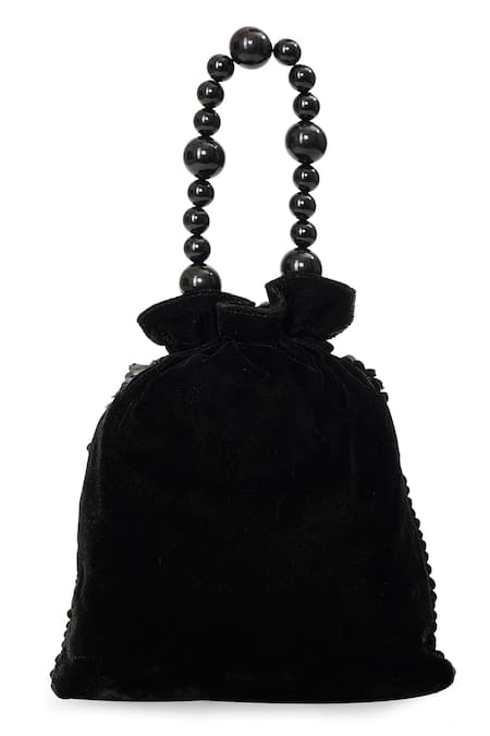 NR By Nidhi Rathi Sequined Potli Bag With Beaded Handle