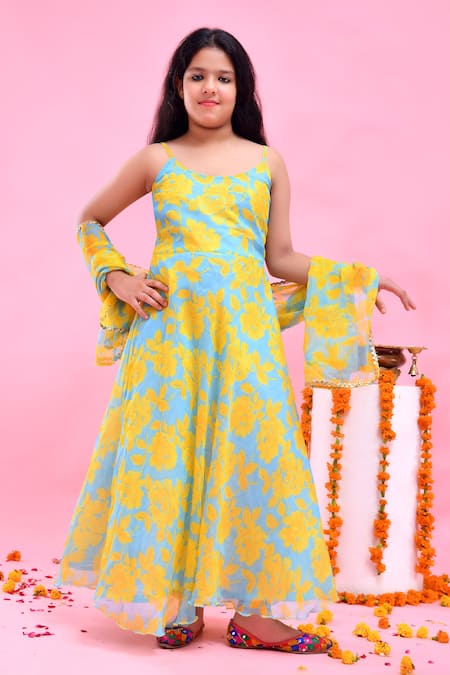 Bannhi By Priyanka Rathore Floral Pattern Anarkali With Dupatta 